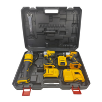 Kit d'outils sans fil 21V avec batterie au lithium sans balais : perceuse électrique sans fil et clé électrique dans un coffret à outils rigide