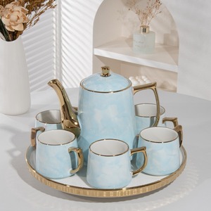 New cross-border export ceramic water set, afternoon <b>tea</b> set, high-temperature resistant water cup tray gift <b>box</b> for guests - Product Image 2
