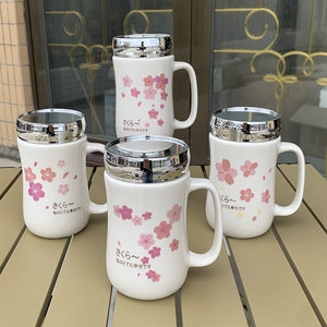 Tazza in Ceramica con Coperchio a Specchio, <span class=keywords><strong>Design</strong></span> Minimalista, Tazza per Coppie, Piccola e Fresca, Personalizzabile per Regali - Product Image 4