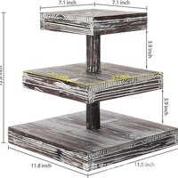 Présentoir décoratif de Cupcake de support de gâteau de trois couches en bois solide de vente chaude pour le stockage et la présentation