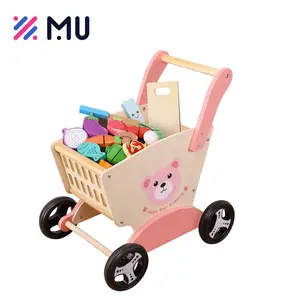 Монтессори корзина для покупок развивающая детская коляска для раннего обучения детская деревянная игрушка ходунки