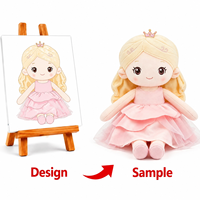 Fabrication de poupées en peluche personnalisées, modèle Princesse Rose, avec tenue amovible, en polyester, certifiées CE, faible MOQ, OEM ODM