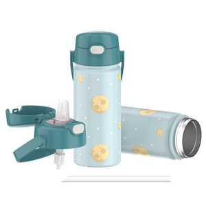 Personalized Cute Water <b>Bottle</b> For Children - 14oz Stainless Steel Vacuum Insulated With Handle 18oz Kids Water <b>Bottles</b> - Product Image 1