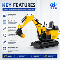 Excavator Mini HAIMOOO Bekas 1 Ton, Mesin Penggali Hidrolik, Motor Gear PLC, untuk Pertanian, Kebun, Konstruksi, Efisiensi Tinggi, Garansi 1 Tahun