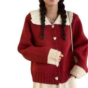 Wholesale Women Knitwear Sweater High Quality <strong>Ladies</strong> Long Sleeve Button <strong>Cardigan</strong> for Girls <strong>Christmas</strong> Sweater - Product Image 1