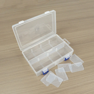 Transparent Plastic <b>Storage</b> <b>Box</b> 8 Compartments Rectangle Organizer For Electronics Jewelry Parts <b>Small</b> Items With Lid - Product Image 2
