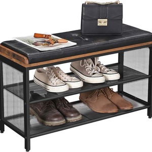 Banco para cambiar zapatos, ideal para el hogar, con almacenamiento para zapatos, tapicería suave, se puede sentar sobre él, banco tipo sofá, banco largo - Product Image 4