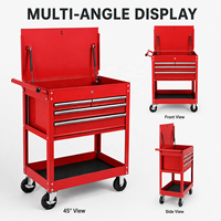 Chariot à outils mobile en acier robuste, directement de l'usine, avec dessus rabattable et 3 tiroirs, roues pivotantes pour le stockage industriel en garage