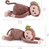 Vente en gros de singe en peluche magnétique à bras longs jouets d'animaux suspendus décor de poupée en peluche pour les tout-petits jouets de singe brun réalistes de 16 pouces