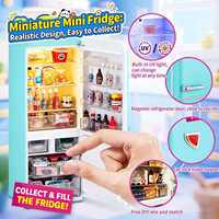 Set Kulkas Mini Plastik ZURU Mainan Peran Bermain Kulkas Mikro Mainan Bola Makanan Meledak Trendy Blind Box Dua Bola Anti Stres