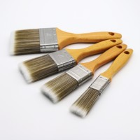 Pinceaux à peinture en bois OEM à prix abordable, manche en queue de castor verni de 1 pouce, pour travaux industriels et bricolage mural