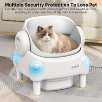 Bac à litière automatique pour chat en plastique à ouverture supérieure, capacité de 10 kg, écologique, protection par capteur de sécurité
