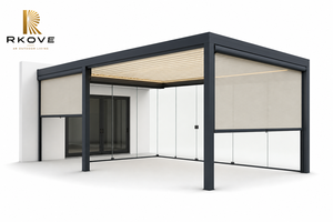 Pérgola moderna de aluminio RKOVE RK-C2 de 4*5m con pantallas retráctiles e iluminación LED para patio y espacios exteriores. - Product Image 4