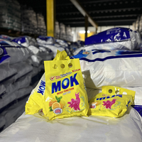 Poudre à lessiver parfumée au citron de la marque MOK, vente en gros d'usine, formats 400g et 800g