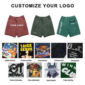 Sıcak satış yaz serigrafi özel logo ağır spor Jogger erkekler için rahat tarzı siyah şort - Product Image 4