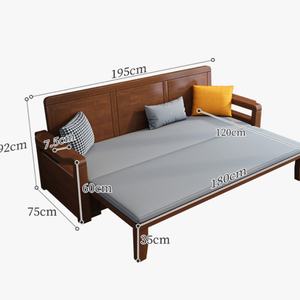 Sofá Cama Plegable Funcional de Diseño Sencillo de Fábrica, Sofá Cama de Madera con Cajones de Almacenamiento para Sala de Estar - Product Image 6