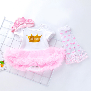 2020 ropa de bebé de Día de San Valentín los niños del mameluco vestido con calentador de la pierna diadema ropa de bebé - Product Image 3