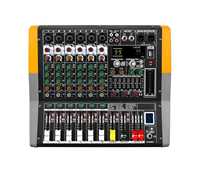 Console de mixage audio amplifiée puissante à 6 canaux 1200W avec enregistreur USB MP3 pour performances en direct en extérieur