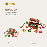 Miniature in Resina per Natale, Ornamenti Piatto con Retro Piatto di Babbo Natale e Omino di Pan di Zenzero, Forniture Fai-da-te per Scrapbook e Magneti da Frigo