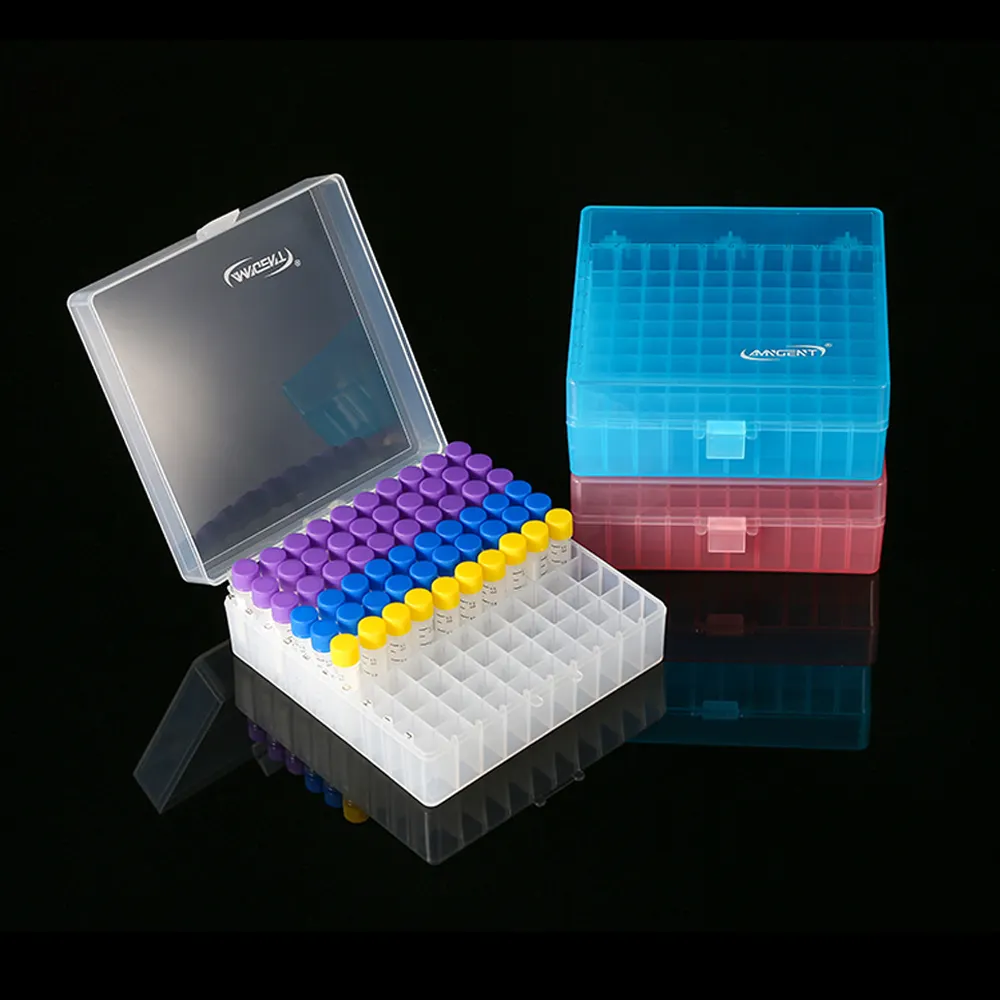 AMNGENT Polypropylene Lab 100well 81 Well Cryoboxes For Cryo Tube