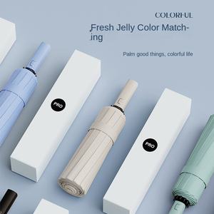 24 Bone Black Plastic Folding Sun Umbrella Dual-Purpose Automatic Sunshade Business Wholesale Printing Logo Sunscreen UV - Product Image 3