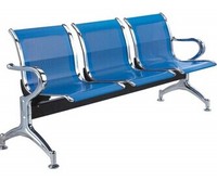 Mobilier de salle d'attente publique triple chaise d'attente ergonomique en plastique à cadre métallique avec accoudoirs