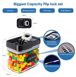 ภาชนะจัดเก็บและจัดเก็บอาหาร6ชิ้นแบบสุญญากาศที่เก็บในครัว1.5LX6PCS พลาสติกสำหรับจัดในครัว - Product Image 4