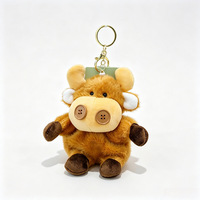 Porte-clés animal en peluche mignon avec bouton-nez, jouet en peluche doux, breloque de sac thème zoo pour la vente en gros aux détaillants de cadeaux et la revente