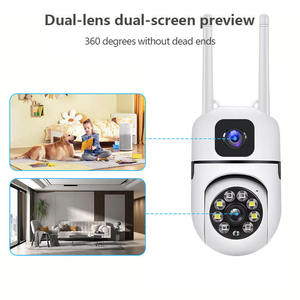 Cámara <span class=keywords><strong>de</strong></span> Vigilancia Inalámbrica Interior 1080P, Doble Lente, WiFi 2.4G, Cámara IP HD <span class=keywords><strong>de</strong></span> Seguridad para el Hogar con Audio Bidireccional y Visión Nocturna - Product Image 4