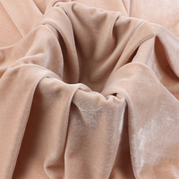 Tissu en velours tricoté 100 % polyester de haute qualité, extensible, léger et infroissable, 240 g, pour vêtements de filles et doublure de rideaux