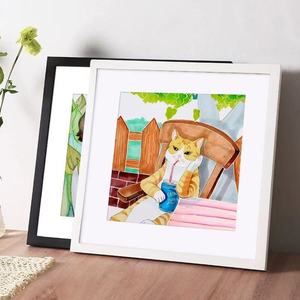 กรอบรูปไม้สี่เหลี่ยม กรอบรูปไม้เนื้อแข็งสำหรับติดผนัง (ไม่มีกระดาษรองหลังและภาพ<span class=keywords><strong>วาด</strong></span>) - Product Image 4