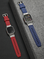 Bracelet de montre extérieur en silicone TPU de montagne connecteur en titane mat Bracelet de sport pour IWatch Ultra 49mm 38mm
