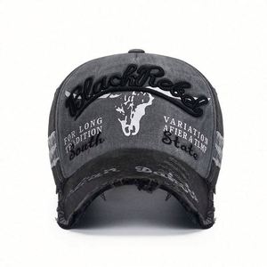 หมวกเบสบอลทรงสปอร์ตผ้าทวิลล์วินเทจสองสีแบบทำเก่า ปักโลโก้ ปีกโค้ง ป้องกันแสงแดด - Product Image 5