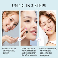 36 Parches/Hoja, Parches para Granos en Forma de Estrella y Corazón, para Maquillaje Facial, Venta al por Mayor, Colores Surtidos