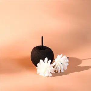 Meijian Hot Sale Nordic Modern Design Black Frosted Apple Apple Shape Resin Home Decor For Porch