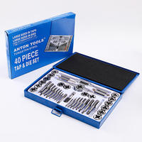Kit de 40 pièces de tarauds et filières métriques M3-M12 en acier allié, outils de filetage manuel interne et externe industriels avec mallette, fabricant OEM
