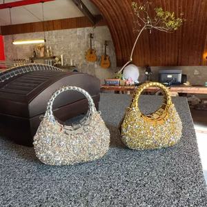 Sacs à main de soirée de luxe mini en acrylique avec strass brillants, fermeture éclair, étanches, avec chaîne, pour femmes, pour mariage et dîner - Product Image 3