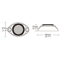 Lampe de signalisation d'urgence à LED ovale 12V 24V, clignotante, ambre, à montage en surface, pour véhicule