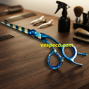 Ciseaux de barbier avec rayures laser - Product Image 4