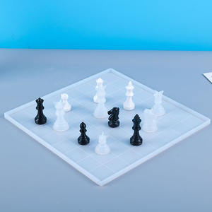DIY ajedrez rey reina obispo piezas de peón cristal resina epoxi molde Knight Rook 6 piezas de ajedrez tridimensionales molde de silicona - Product Image 6