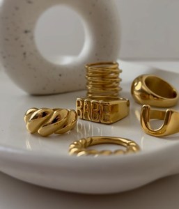 Nuovi Anelli all'Ingrosso in Acciaio Inossidabile 316L Placcati Oro 18K PVD per Donna e Uomo - Product Image 4