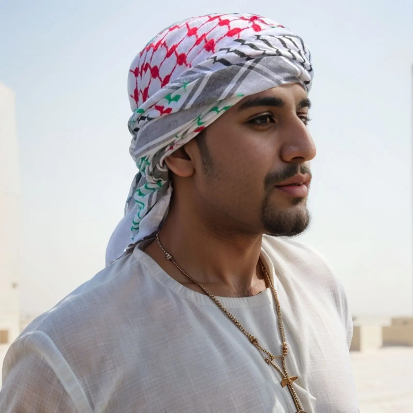 Tốt Nhất Bán Trung Đông Khăn Quàng Cổ Hijabs Dubai Ả Rập 100% Polyester Bandanas Saudi Người Đàn Ông Turban Vuông 135*135Cm Hồi Giáo Keffiyeh Hijabs