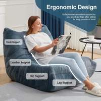 Canapé Paresseux Pliant Moderne en Forme de Chenille, Rembourré en Mousse à Mémoire de Forme, Fauteuil Poire avec Housse Amovible pour Salon, Tatami, Balcon