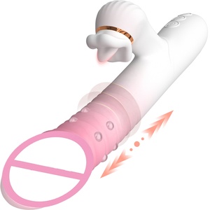 Vibrateur lapin pour femmes, gode télescopique puissant, stimulateur clitoridien vibrant rotatif à billes, masturbateur féminin, jouets sexuels - Product Image 1