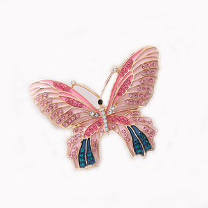 Europeu americano high-end borboleta broches acessórios de metal elegante cristal strass colorido broches moda - Product Image 5