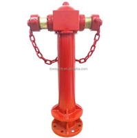 Hydrants d'incendie (à pilier) en fonte ductile rouge de 4 pouces à 2 voies pour extérieur avec vanne - Vente chaude