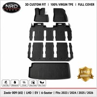 Tapis de sol de voiture 3D en TPE en gros pour Zeekr 009 LHD EV 6 places |   Ensemble complet imperméable avec tapis de coffre, fabricant OEM