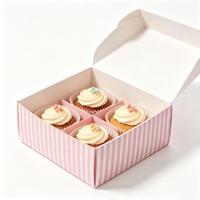 Individuell Bedruckte 4-Fach Cupcake-Box mit Trenneinsatz Lebensmittelecht für Bäckerei Muffin-Dessert-Shop Großhandel