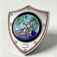 Pièce de monnaie personnalisée en métal en forme de bouclier, avec logo sur mesure