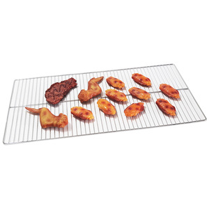 Hongfa Rectangular Wire Mesh Grill 40x25cm Portable Outdoor BBQ Grilling Rack Multifunctional Easy Clean - Product Image 1